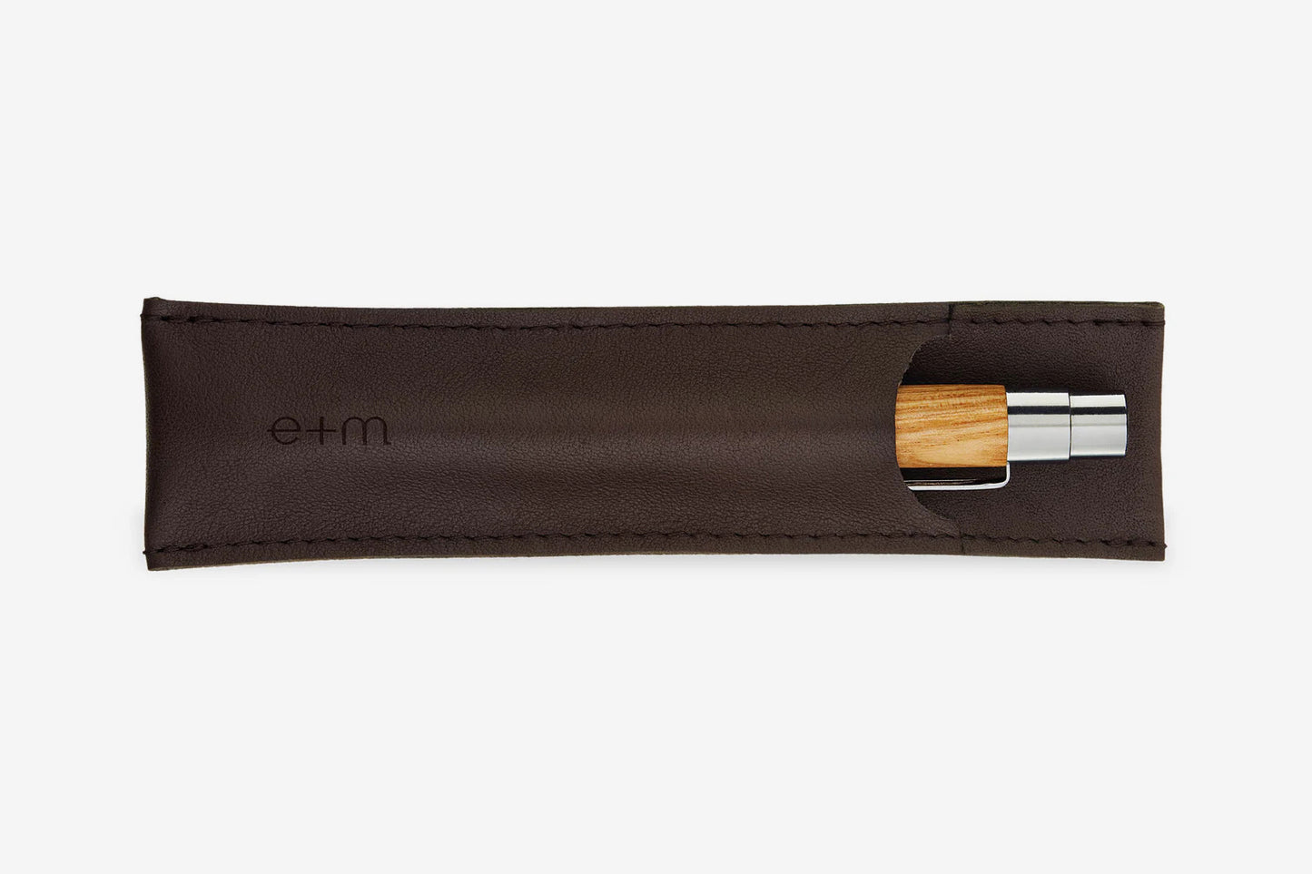E+M Leather Pen Case - Mocca | Flywheel | Stationery | Tasmania