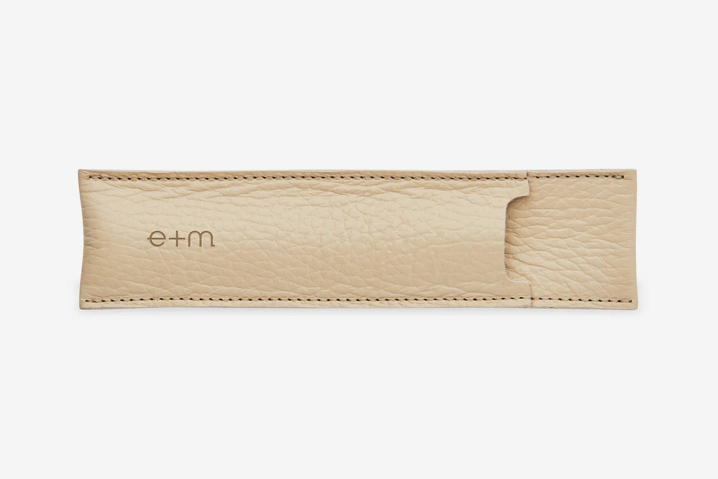 E+M Leather Pen Case - Stone | Flywheel | Stationery | Tasmania