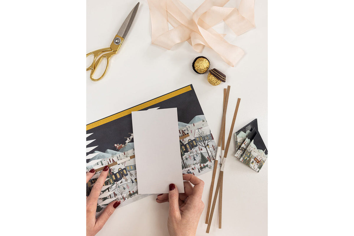 Bespoke Letterpress 10 Pack Christmas Cracker Kit - Christmas Village Flywheel Stationery Tasmania