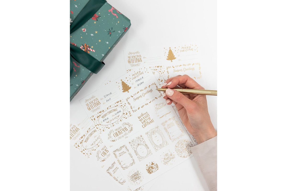 Bespoke Letterpress Stickers & Labels - Classic Christmas Flywheel Stationery Tasmania