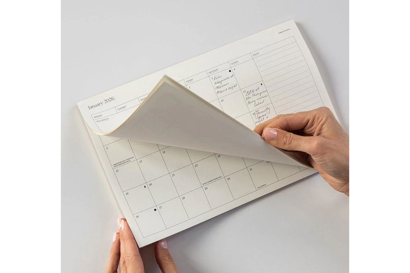 Bespoke Letterpress 2026 Monthly Fridge Magnetic Calendar | Flywheel | Stationery | Tasmania