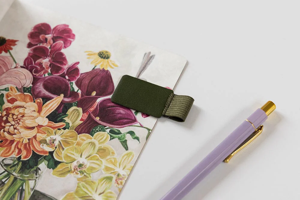 Bespoke Letterpress Adhesive Pen Loop - Olive Green | Flywheel | Stationery | Tasmania