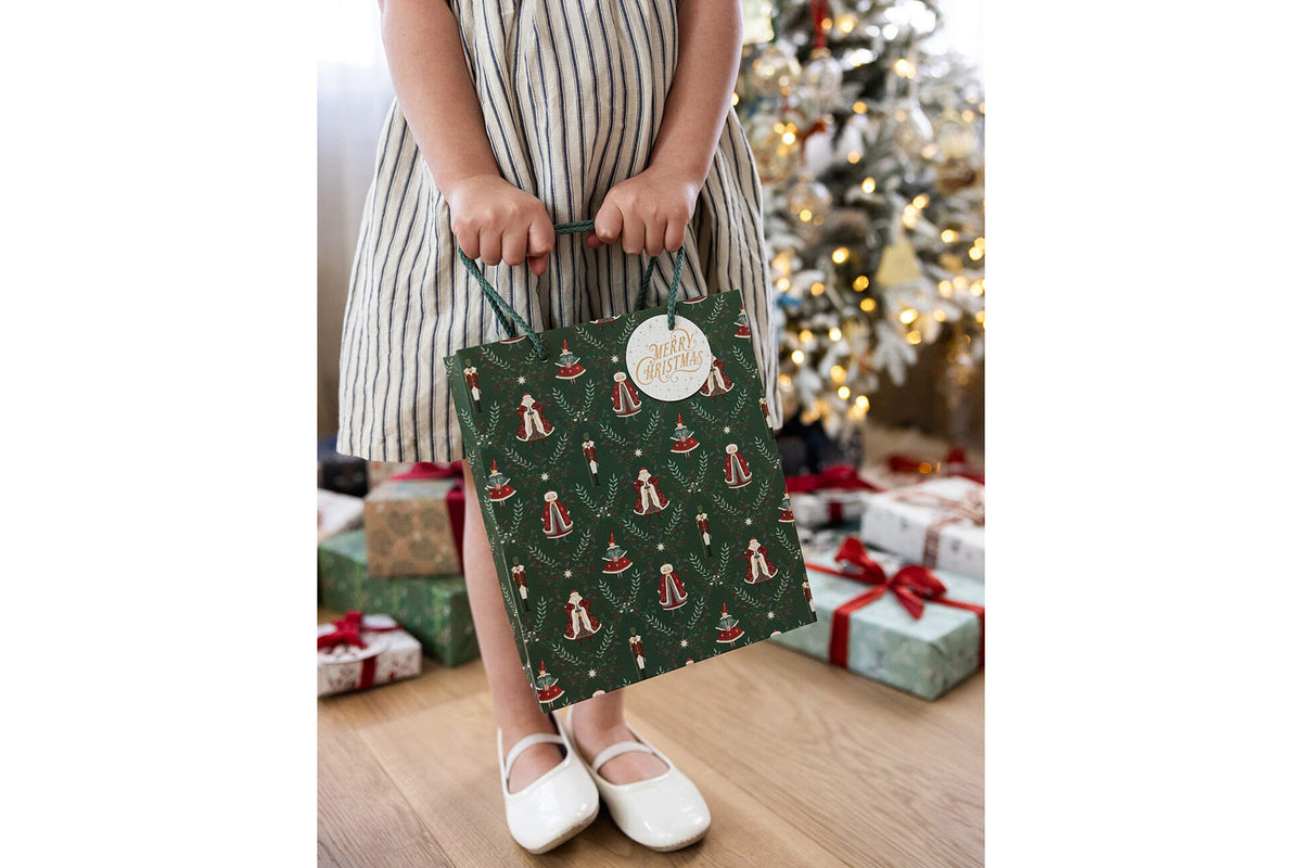 Bespoke Letterpress Medium Gift Bag - Mr & Mrs Claus Flywheel Stationery Tasmania