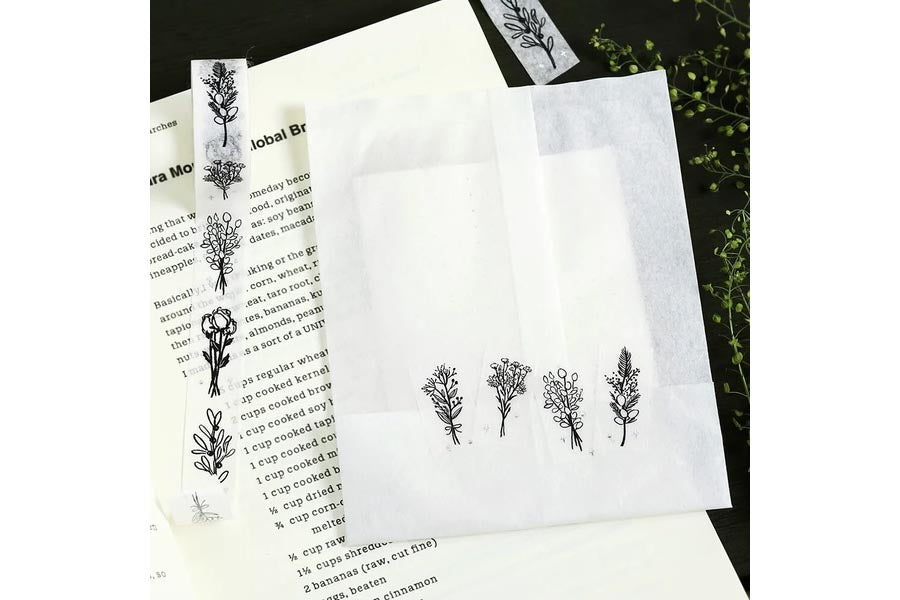 BGM Masking Tape - Monotone Bouquets | Flywheel | Stationery | Tasmania