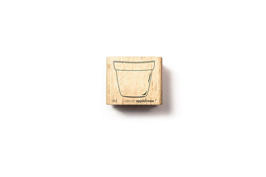 Cats on Appletrees Stamp - Flower Pot