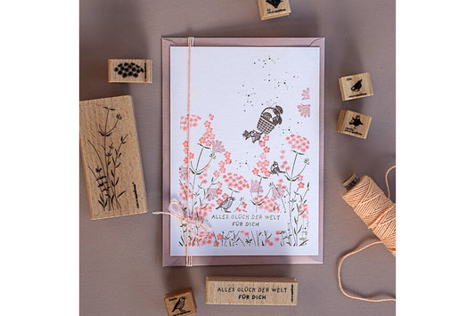 Cats on Appletrees Stamp - Flower Stalks