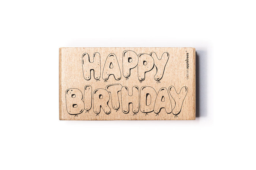 Cats on Appletrees Stamp - Happy Birthday Balloon Flywheel Stationery Tasmania