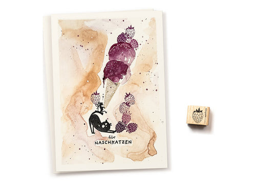 Cats on Appletrees Mini Stamp - Blackberry