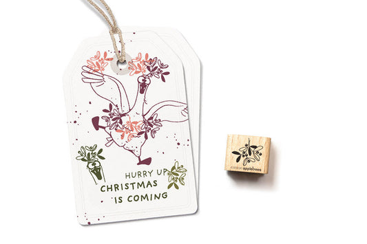 Cats on Appletrees Mini Stamp - Mistletoe Flywheel Stationery Tasmania