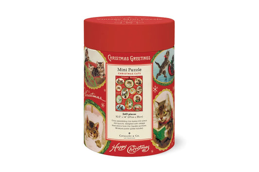 Cavallini 240 Piece Puzzle - Christmas Cats General Flywheel Stationery Tasmania
