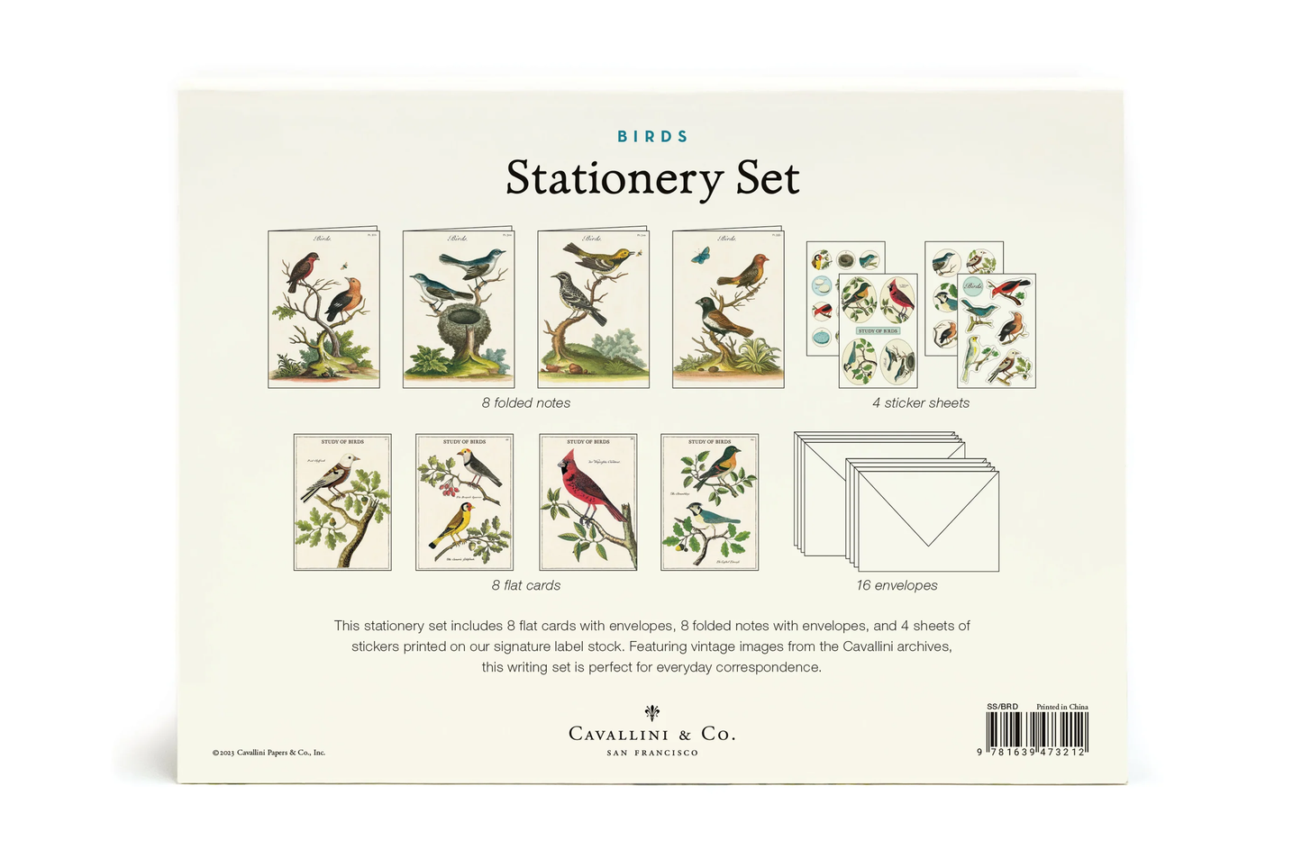 Cavallini Stationery Set - Birds | Flywheel | Stationery | Tasmania