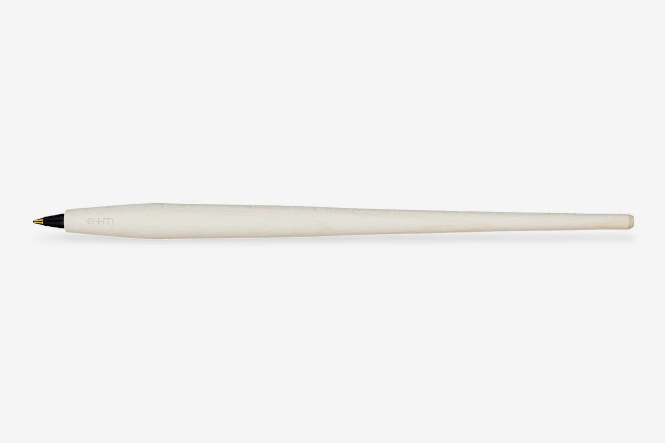 E+M Brush Ballpoint Pen - Beech White | Flywheel | Stationery | Tasmania