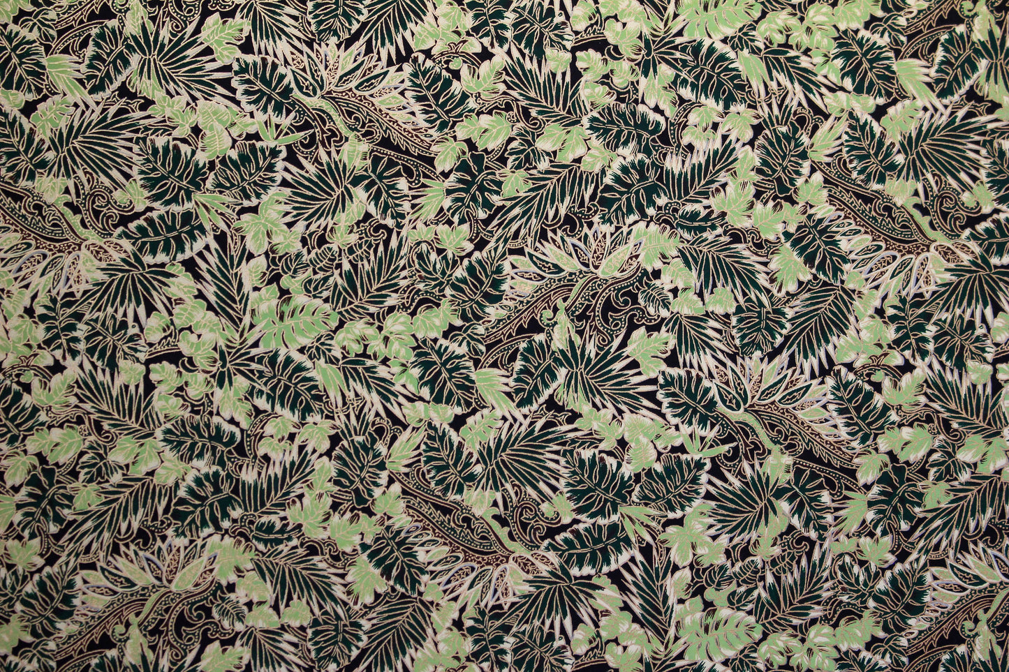 Chiyogami Gift Wrap - Green Palm Leaves on Black | Flywheel | Stationery | Tasmania