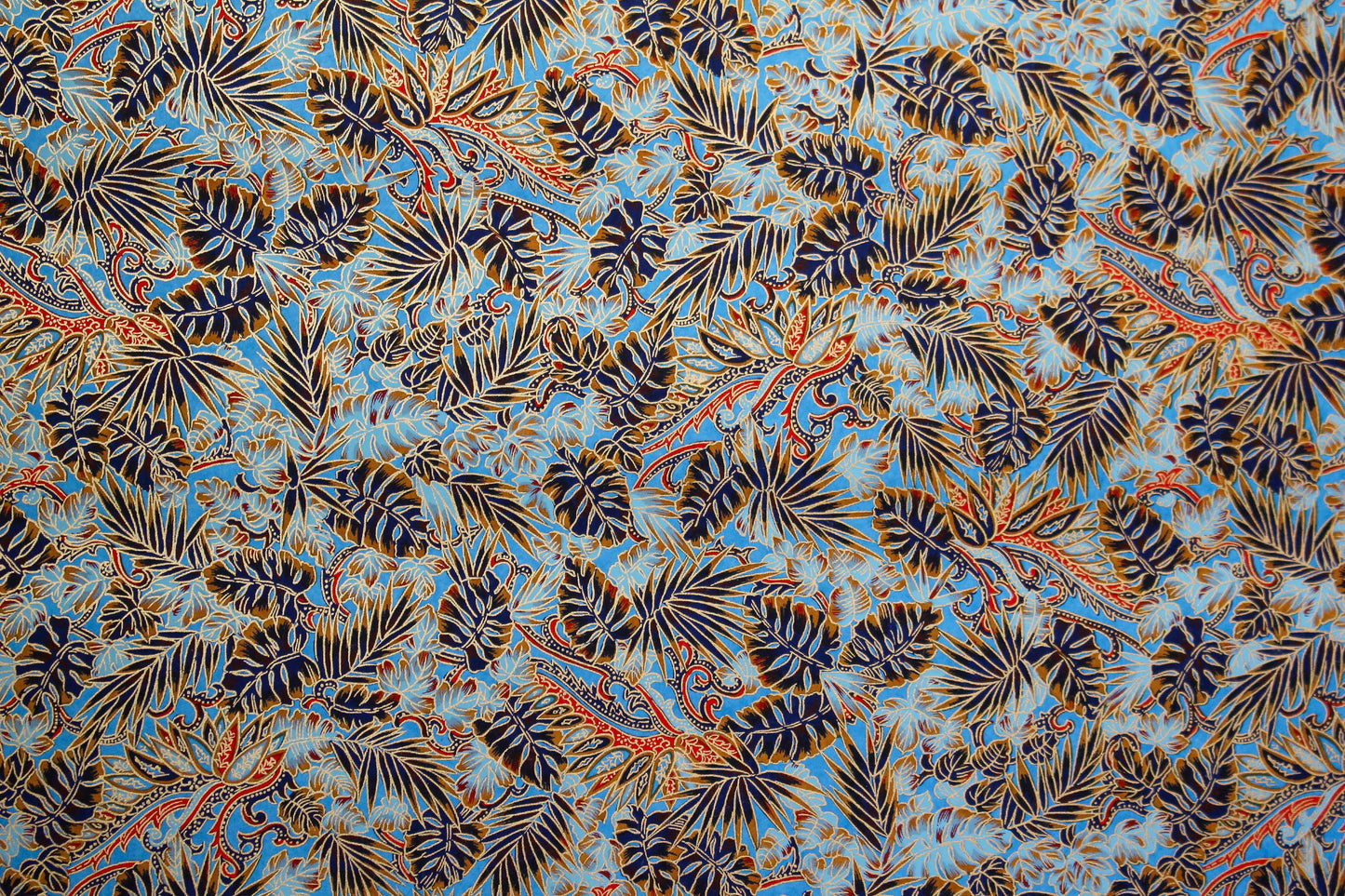Chiyogami Gift Wrap - Navy/Gold/Orange Palm Leaves | Flywheel | Stationery | Tasmania