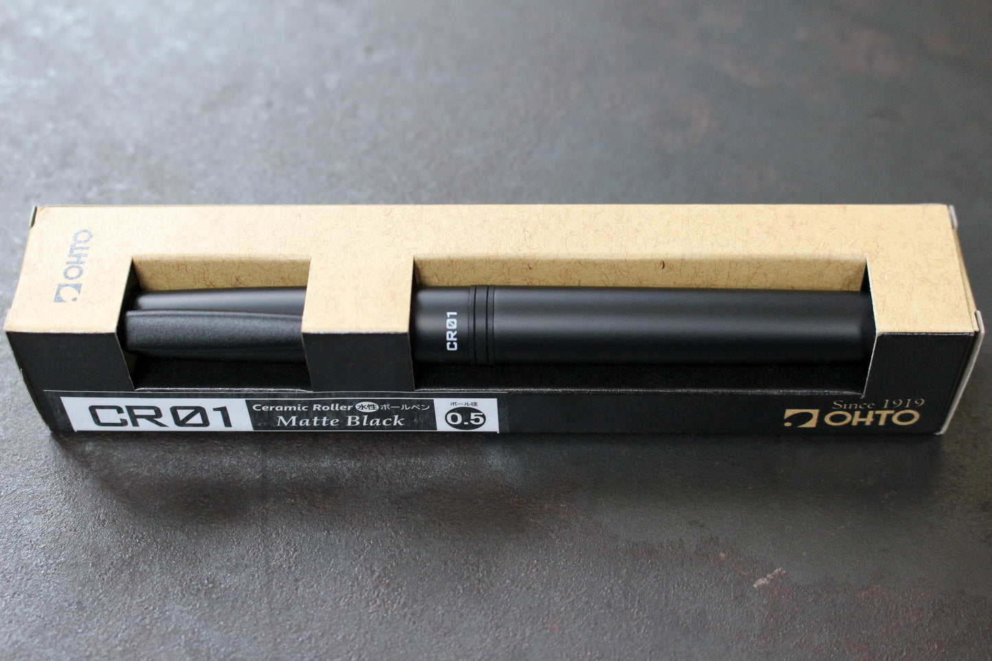 OHTO CR01 Ceramic Roller Pen - Matte Black | Flywheel | Stationery | Tasmania