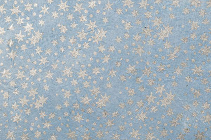 Lokta Gift Wrap - Stars Silver/Blue | Flywheel | Stationery | Tasmania