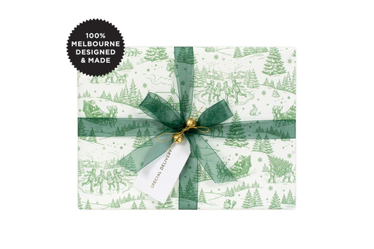 Inky Co Wrap - Christmas Toile General Flywheel Stationery Tasmania