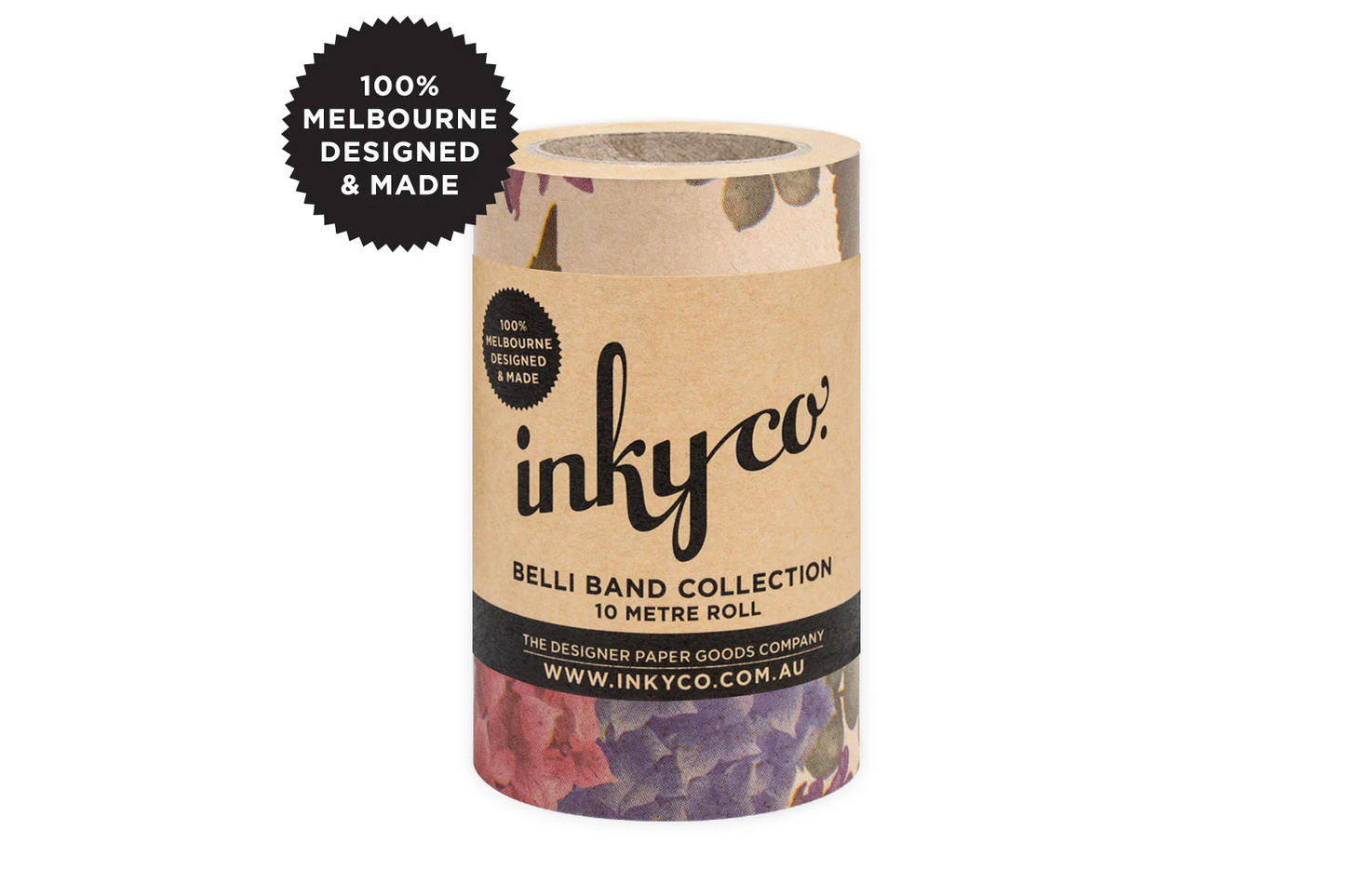 Inky Co Belli Band - Hydrangea Posey Kraft | Flywheel | Stationery | Tasmania