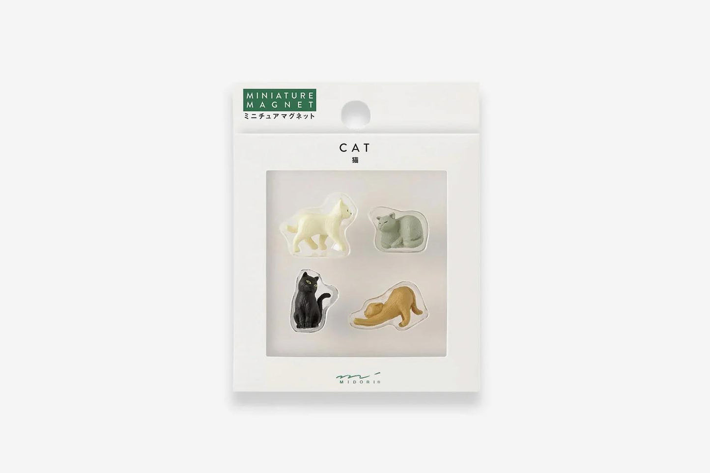 Midori Mini Magnets 4 Piece - Cat | Flywheel | Stationery | Tasmania