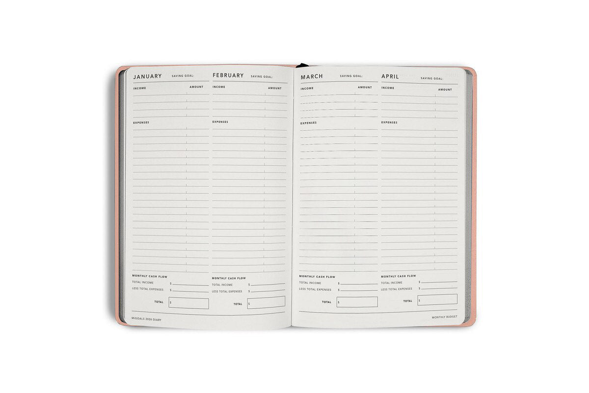 MiGoals 2026 A5 Weekly Diary - Just Peachy | Flywheel | Stationery | Tasmania