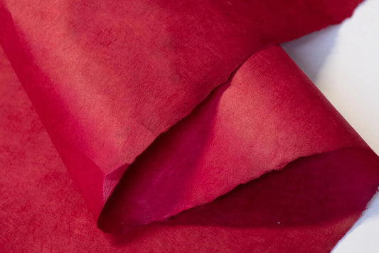 Lokta Gift Wrap - Scarlet Red | Flywheel | Stationery | Tasmania