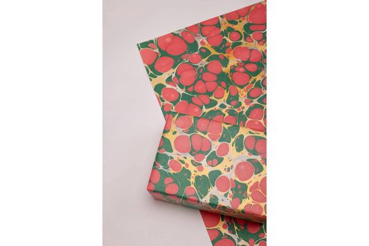 Paper Mirchi Hand Marbled Gift Wrap - Stone Festive Mix Flywheel Stationery Tasmania