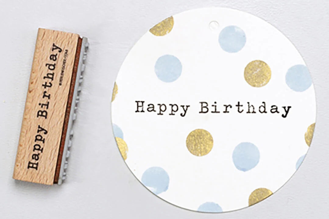 Perlenfischer Rubber Stamp - Happy Birthday | Flywheel | Stationery | Tasmania