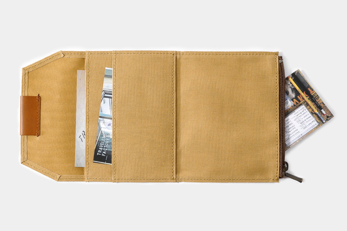 Traveler's Factory Passport Cotton Zipper Case - Beige | Flywheel | Stationery | Tasmania