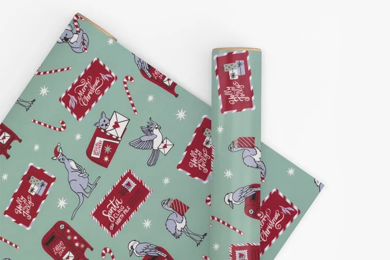 Vandoros 10m Wrapping Paper - Bush Christmas Eucalyptus | Flywheel | Stationery | Tasmania