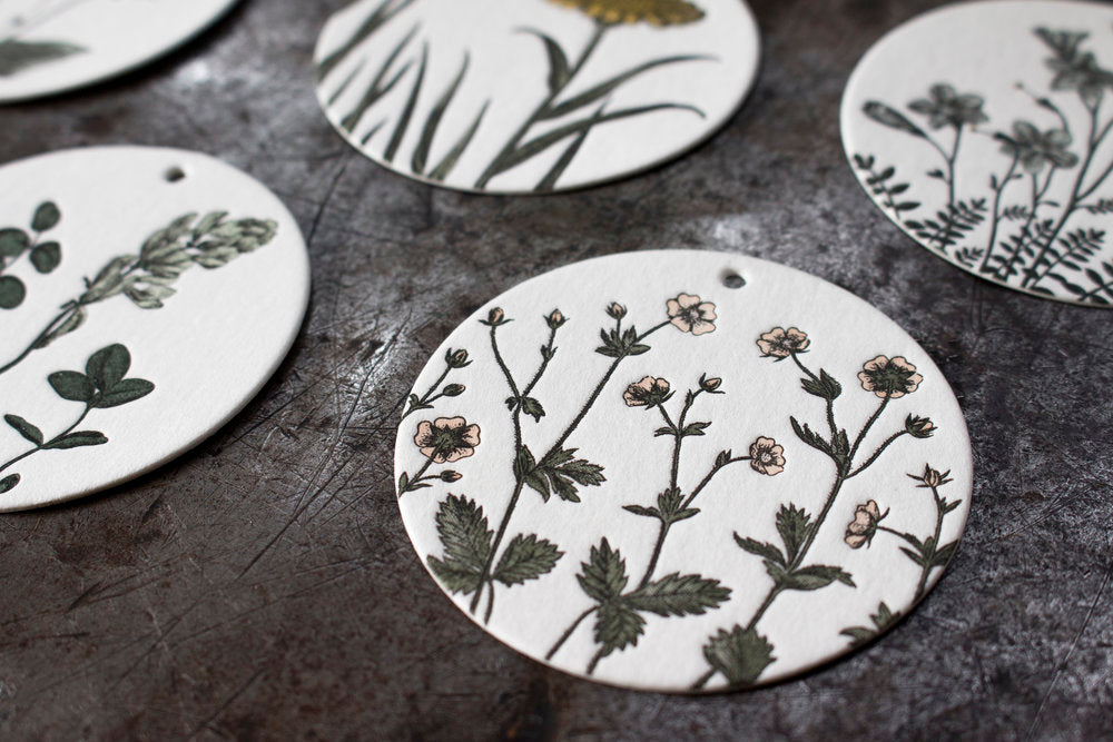 Letterpress Tags - Botanicals | Flywheel | Stationery | Tasmania