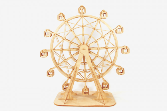 Ki-gu-mi Plywood Puzzle - Ferris Wheel | Flywheel | Stationery | Tasmania