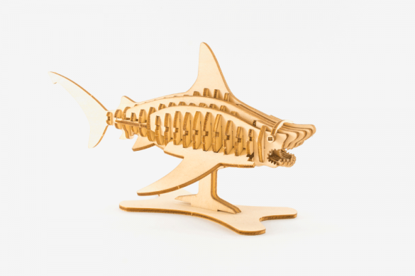 Ki-gu-mi Plywood Puzzle - Shark | Flywheel | Stationery | Tasmania