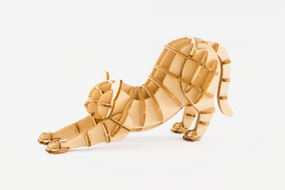 Ki-gu-mi Plywood Puzzle Stretching Cat – Flywheel