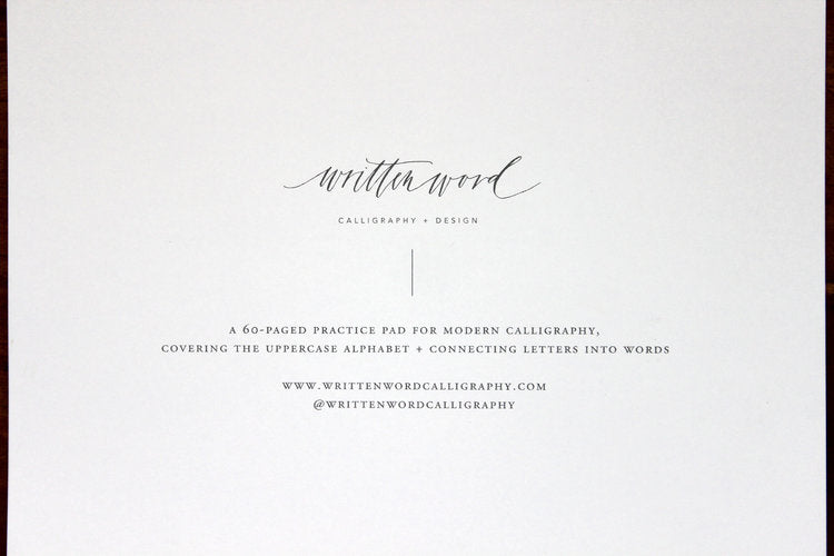 Written Word Calligraphy Practice Pad - Lowercase Alphabet | Flywheel | Stationery | Tasmania
