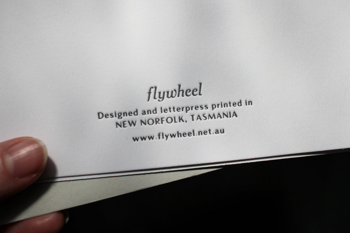 Letterpress Christmas Notecard Sending Love Flywheel