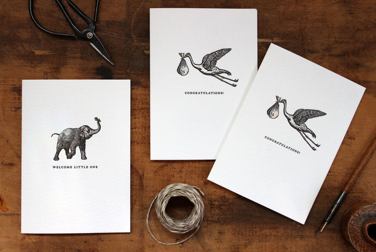 Letterpress Greeting Card - "Welcome little one" | Flywheel | Stationery | Tasmania
