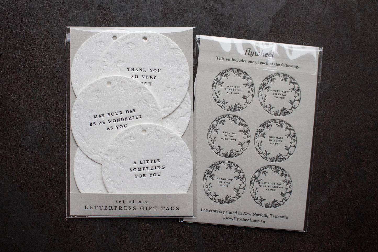 Letterpress Tags - Sentiments | Flywheel | Stationery | Tasmania
