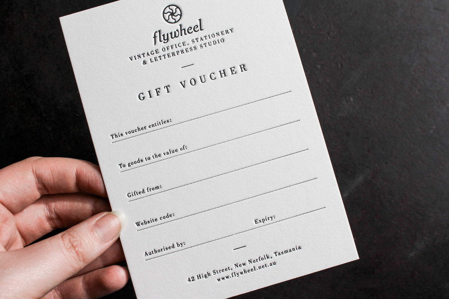 Physical Gift Voucher | Flywheel | Stationery | Tasmania