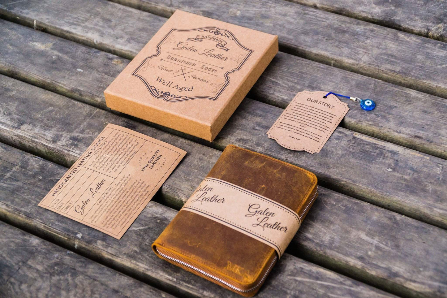 Galen Leather Ten Slot Zip Pen Case - Crazy Horse Brown | Flywheel | Stationery | Tasmania