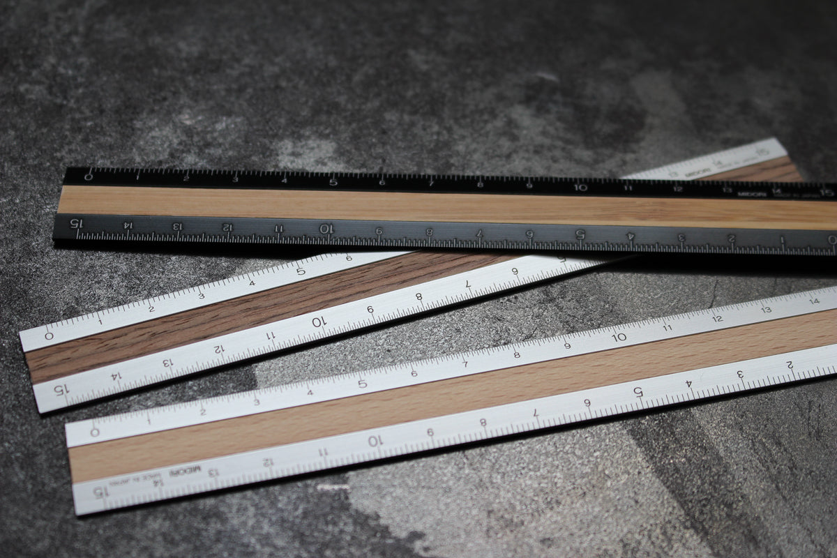 Midori Aluminium Ruler - Flat - Dark Wood | Flywheel | Stationery | Tasmania