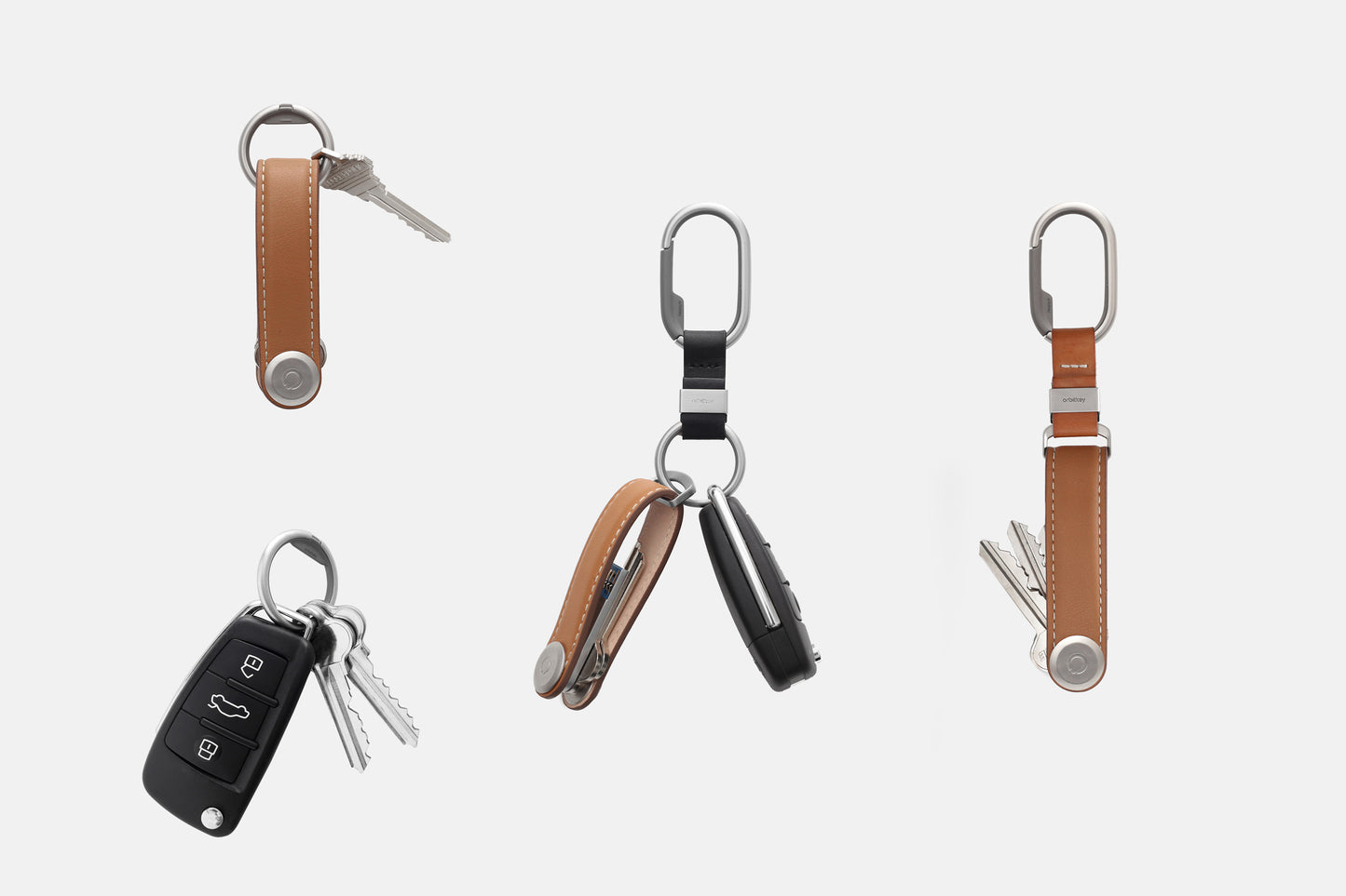 Orbitkey Leather Key Organiser - Stone/Stone | Flywheel | Stationery | Tasmania