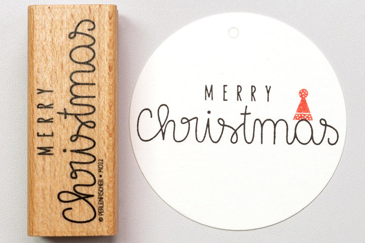 Perlenfischer RubberStamp - Merry Christmas Script | Flywheel | Stationery | Tasmania