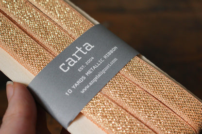 Studio Carta Metallic Loose Weave Ribbon Paddle - Peach/Gold | Flywheel | Stationery | Tasmania