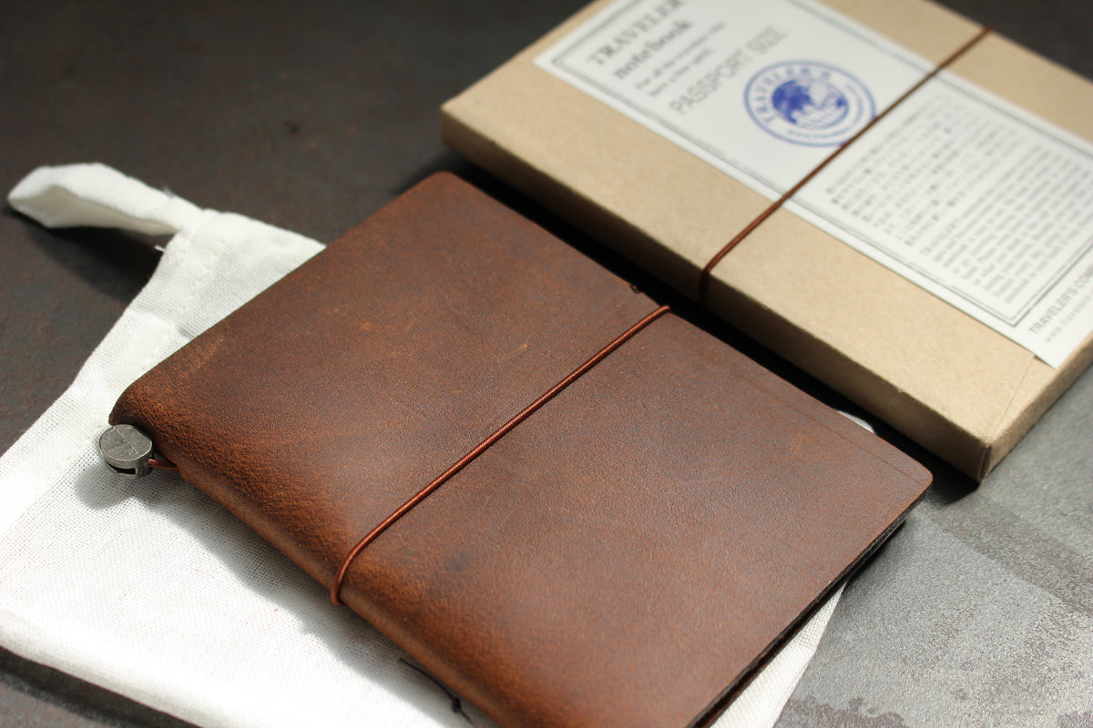 Traveler s Company Leather Notebook Passport Brown Flywheel traveler-s-company-leather-notebook-passport-brown-flywheel