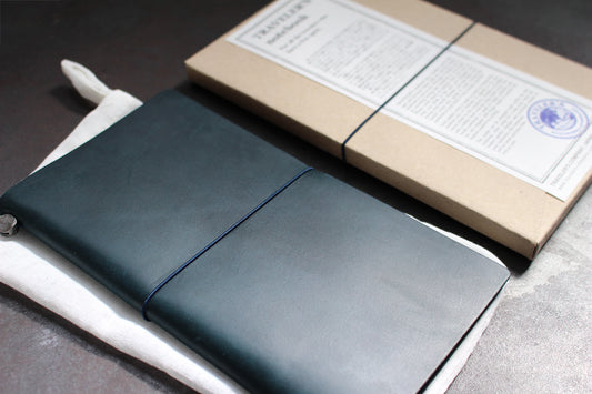 Traveler's Company Leather Notebook - Regular - Blue | Flywheel | Stationery | Tasmania