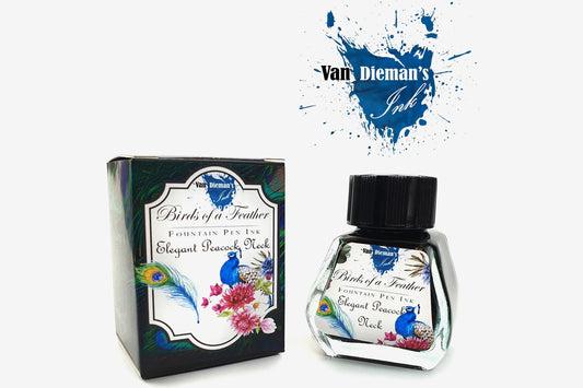 Van Dieman's Ink Fountain Pen Ink - Elegant Peacock Neck | Flywheel | Stationery | Tasmania