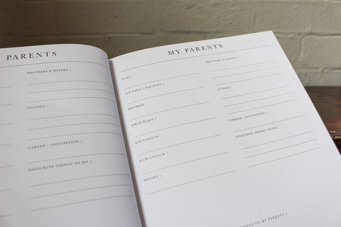 Write To Me Baby Journal - Grey | Flywheel | Stationery | Tasmania