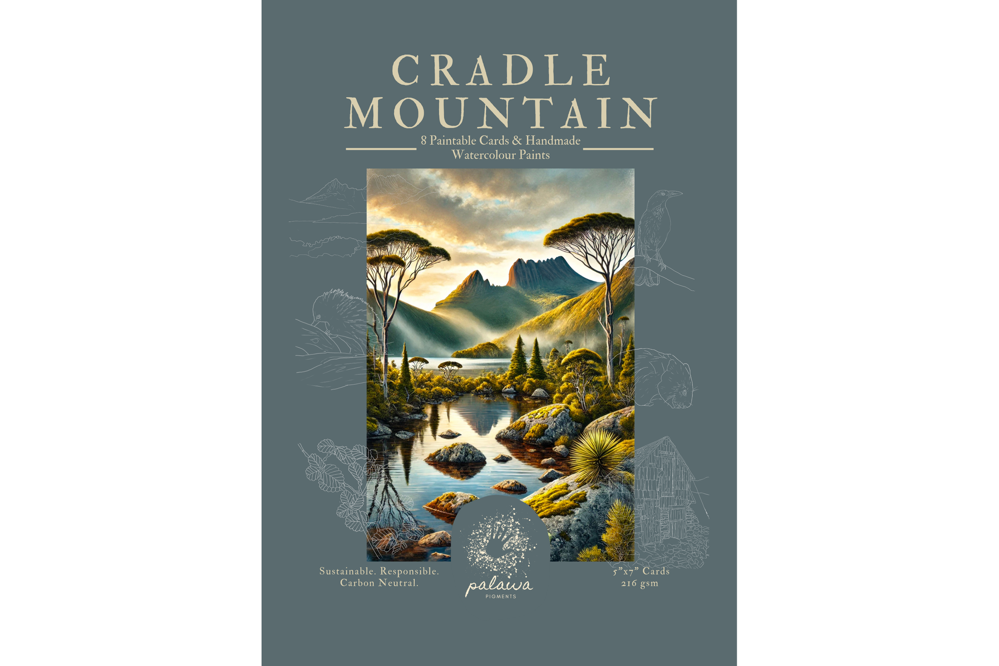 Palawa Pigments Watercolour Paintable Pad - Cradle Mountain | Flywheel | Stationery | Tasmania