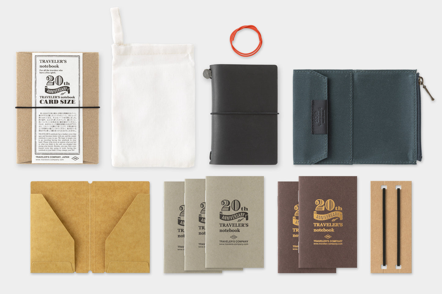 Traveler's Company 20th Anniversary Limited Card Size Set - Black | Flywheel | Stationery | Tasmania