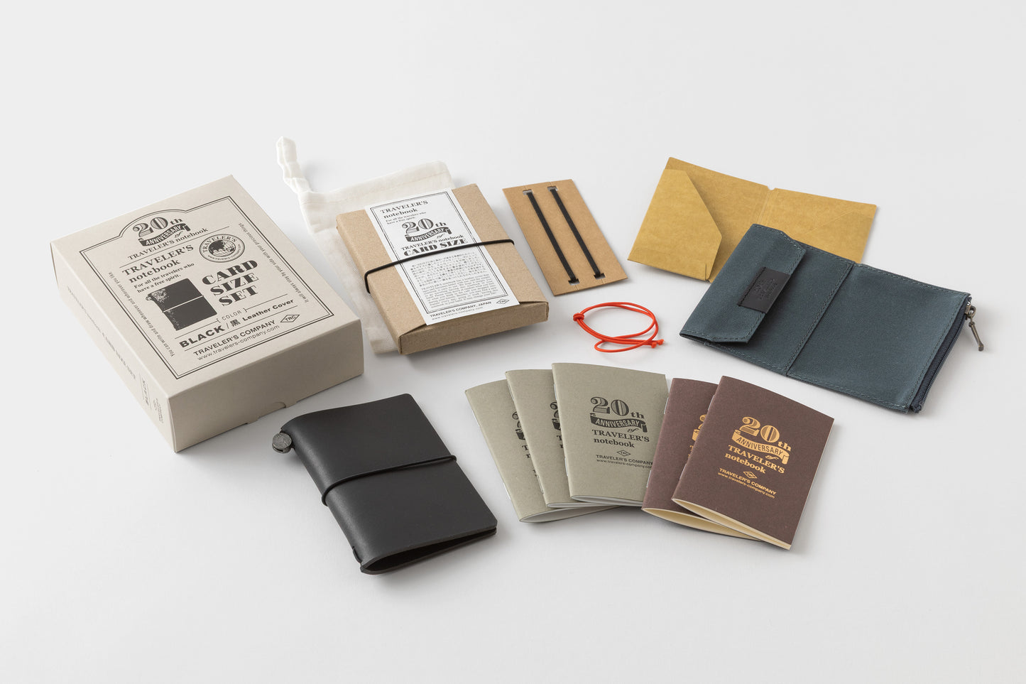 Traveler's Company 20th Anniversary Limited Card Size Set - Black | Flywheel | Stationery | Tasmania